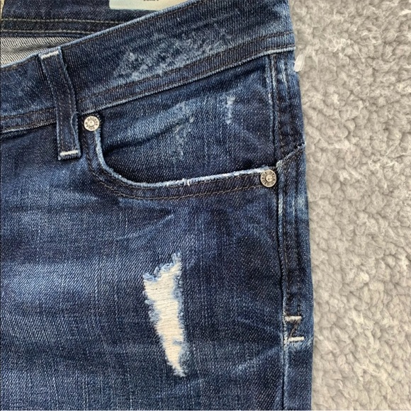 Dylan&George Alexandra Flare Y2K Vintage Low Rise Women Jeans Blue Distressed 26 - Picture 4 of 11